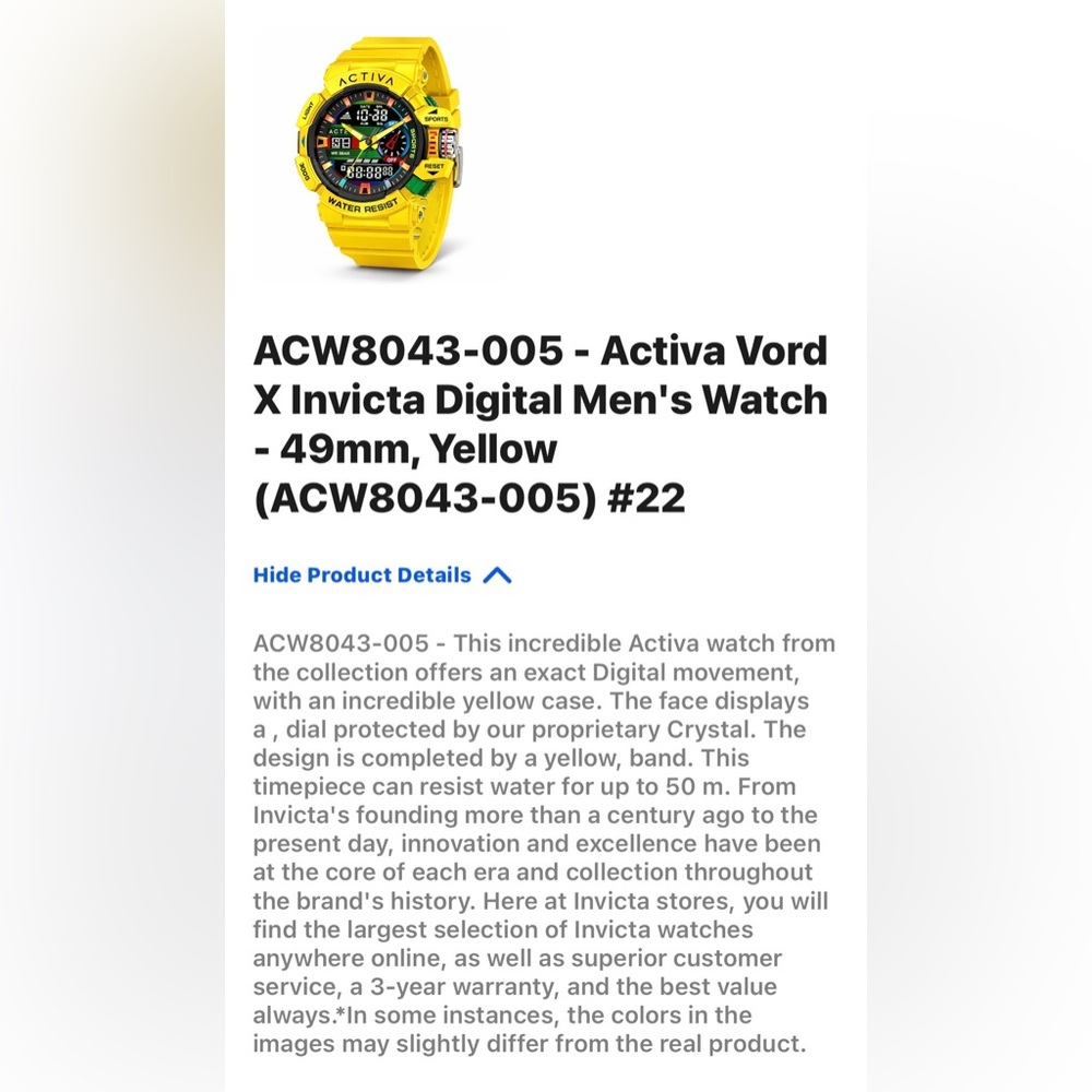 BNWT  X INVICTA Digital Men’s Watch Collection Bold Yellow Sports Watch. - Picture 3 of 9